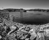 Vodní dílo Dalešice je přečerpávací vodní nádrž, která leží na řece Jihlavě jihovýchodně od Třebíče. Byla postavena v letech 1970 až 1978 a její součástí je dolní nádrž Mohelno.[1] Vzdutí hladiny je dlouhé 22 km a sahá až k obci Vladislav. Maximální objem nádrže 127,3 mil. m³ patří k největším na Moravě.[1] Nadmořská výška vodní plochy je 381,5 m. Maximální hloubka 85,5 m je největší v České republice.